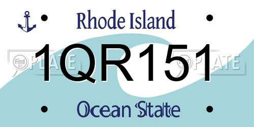 1QR151 Rhode Island License Plate