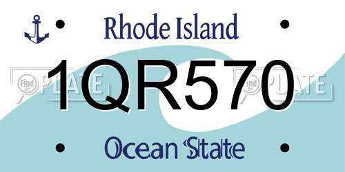 1QR570 Rhode Island License Plate