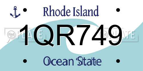 1QR749 Rhode Island License Plate