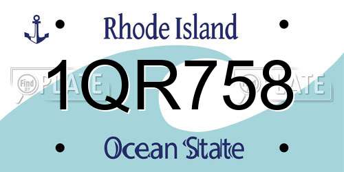 1QR758 Rhode Island License Plate