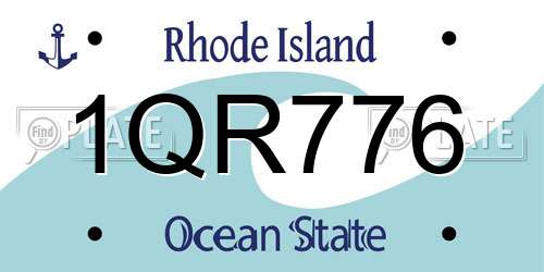 1QR776 Rhode Island License Plate