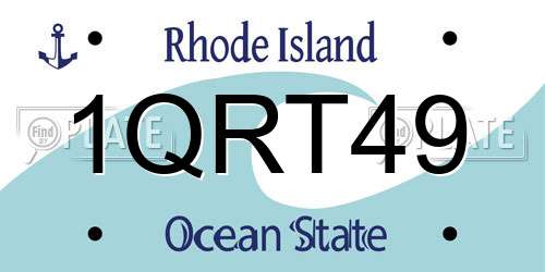 1QRT49 Rhode Island License Plate
