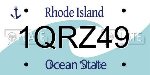 1QRZ49 Rhode Island License Plate