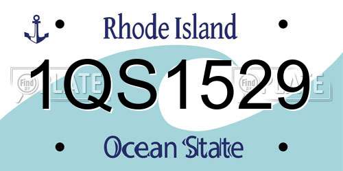 1QS1529 Rhode Island License Plate
