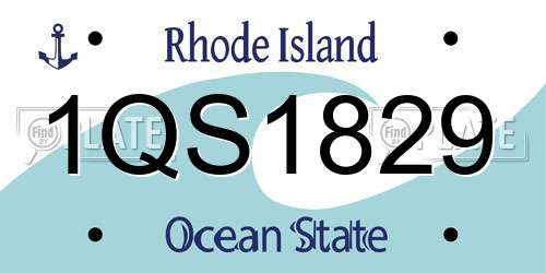 1QS1829 Rhode Island License Plate