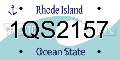 1QS2157 Rhode Island License Plate