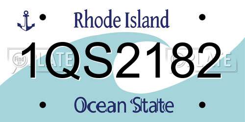 1QS2182 Rhode Island License Plate