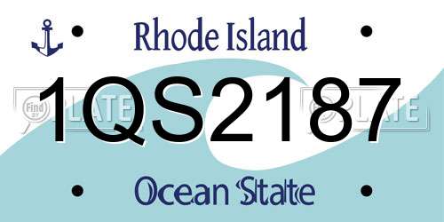 1QS2187 Rhode Island License Plate