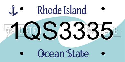 1QS3335 Rhode Island License Plate
