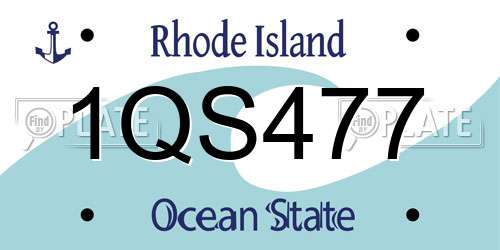 1QS477 Rhode Island License Plate