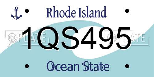 1QS495 Rhode Island License Plate