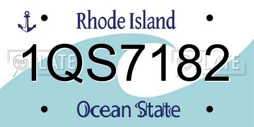 1QS7182 Rhode Island License Plate