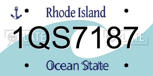 1QS7187 Rhode Island License Plate