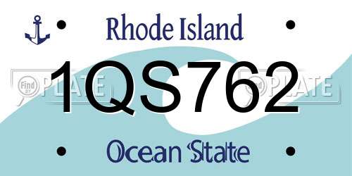 1QS762 Rhode Island License Plate