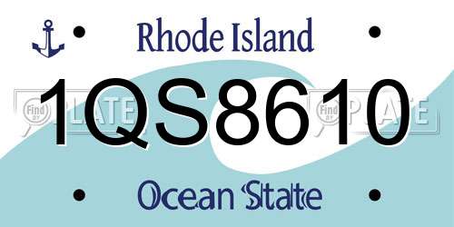 1QS8610 Rhode Island License Plate