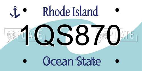 1QS870 Rhode Island License Plate