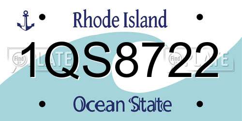 1QS8722 Rhode Island License Plate