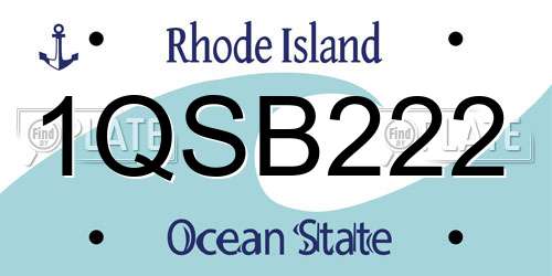 1QSB222 Rhode Island License Plate