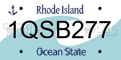 1QSB277 Rhode Island License Plate