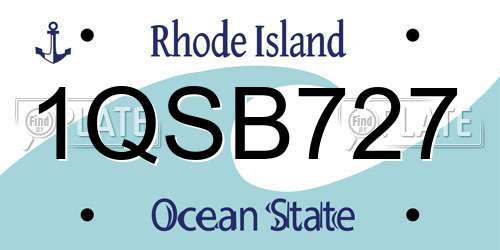 1QSB727 Rhode Island License Plate