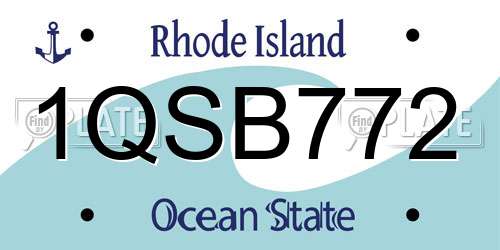 1QSB772 Rhode Island License Plate