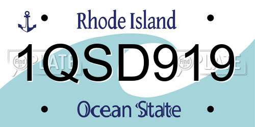 1QSD919 Rhode Island License Plate