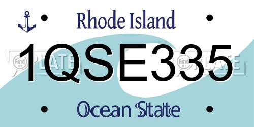 1QSE335 Rhode Island License Plate