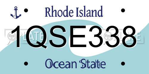 1QSE338 Rhode Island License Plate