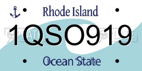 1QSO919 Rhode Island License Plate