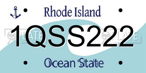 1QSS222 Rhode Island License Plate