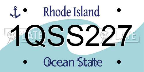 1QSS227 Rhode Island License Plate