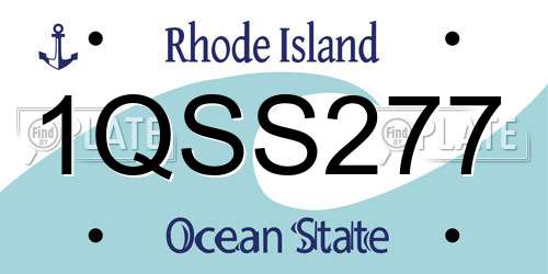 1QSS277 Rhode Island License Plate