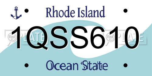 1QSS610 Rhode Island License Plate