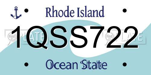1QSS722 Rhode Island License Plate