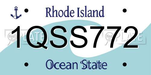 1QSS772 Rhode Island License Plate