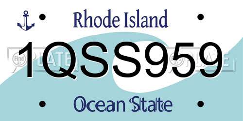1QSS959 Rhode Island License Plate