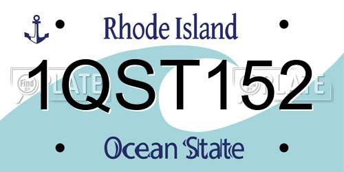 1QST152 Rhode Island License Plate