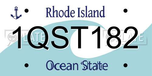 1QST182 Rhode Island License Plate