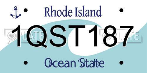 1QST187 Rhode Island License Plate