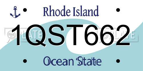 1QST662 Rhode Island License Plate