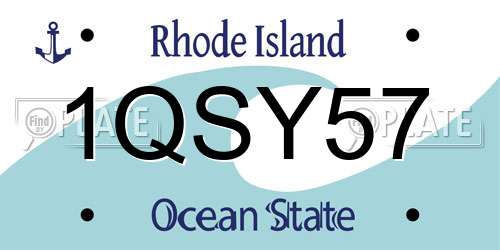 1QSY57 Rhode Island License Plate