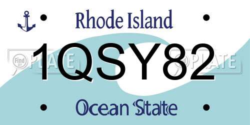 1QSY82 Rhode Island License Plate