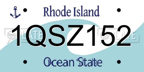 1QSZ152 Rhode Island License Plate