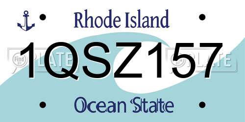 1QSZ157 Rhode Island License Plate