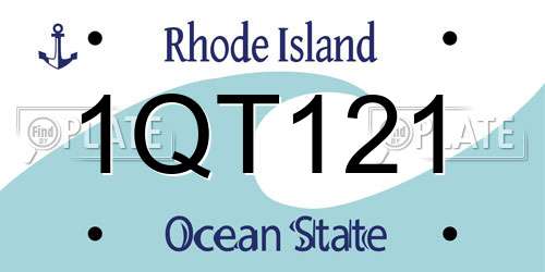 1QT121 Rhode Island License Plate