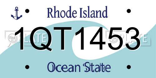 1QT1453 Rhode Island License Plate