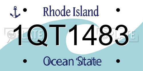 1QT1483 Rhode Island License Plate