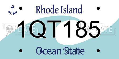 1QT185 Rhode Island License Plate