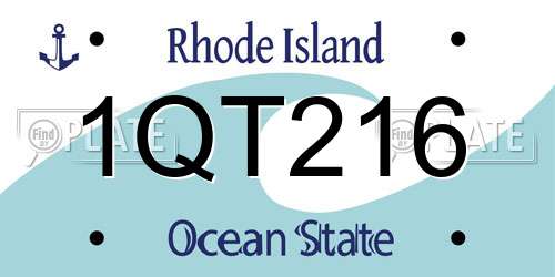 1QT216 Rhode Island License Plate
