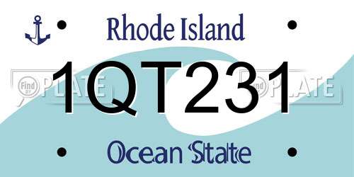 1QT231 Rhode Island License Plate